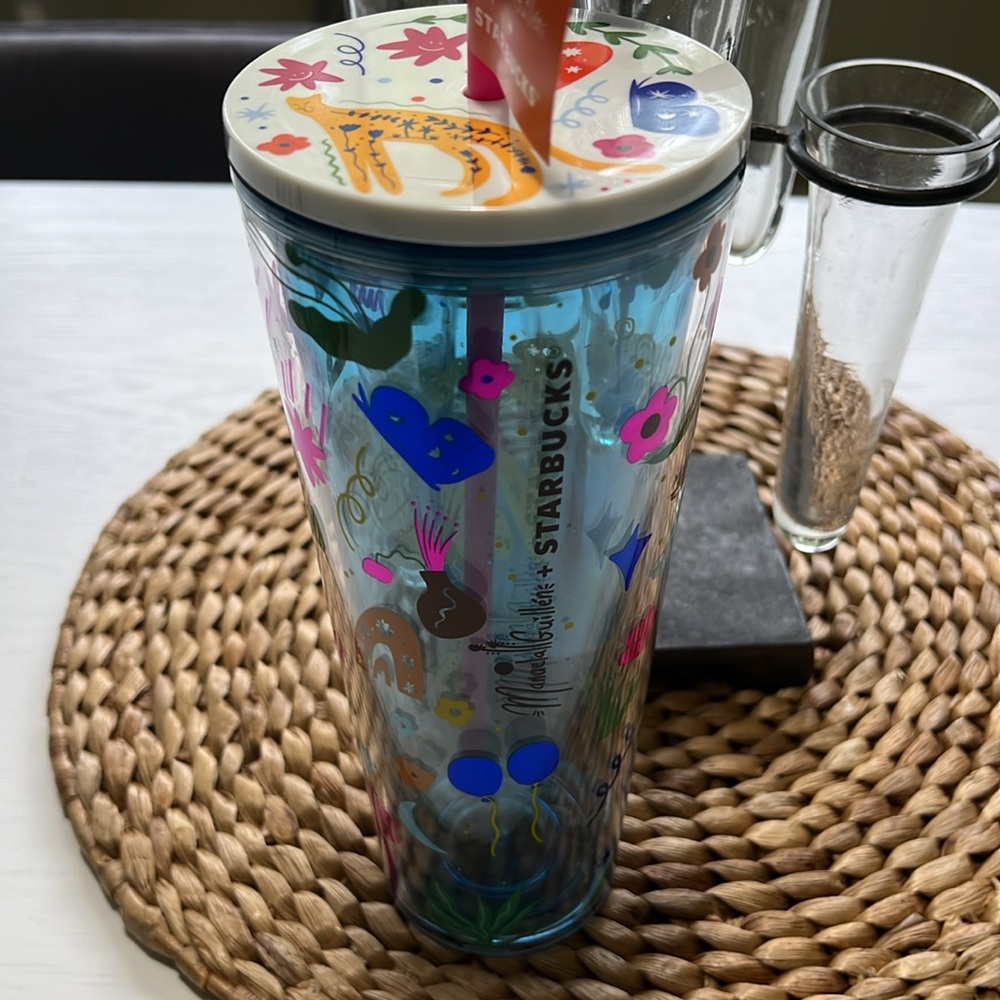 Brand New STARBUCKS 2023 Fall 24oz TUMBLER - Manuela Guillen Buenas Vibras - Picture 6 of 13